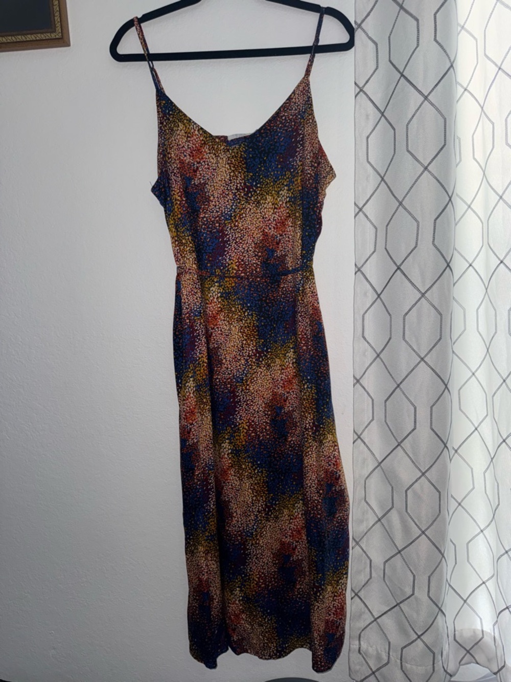 Time and Tru Multicolor Spotted Midi Slip Dress